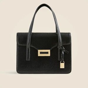 J. Crew Edie accordion bag in snake-embossed Italian leather